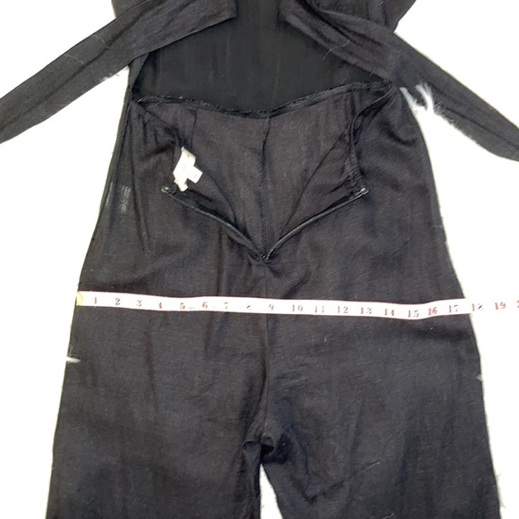 The Vintage Shop Black Ruffle Cropped Jumpsuit - Picture 9 of 12